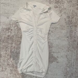 Elegant White Button-Up Dress